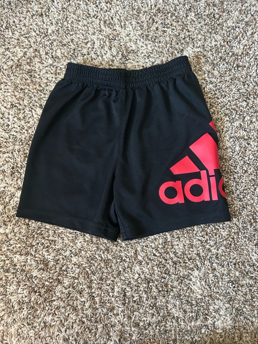 adidas Black Shorts with Red Logo